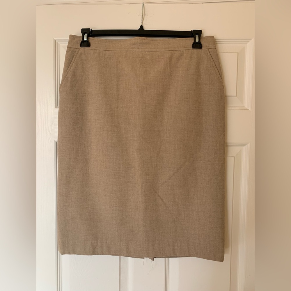 Calvin Klein Workwear Soft to‎ the Touch Knee-Length Pencil Skirt, Tan, Size 12